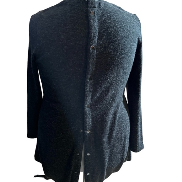 Elena Wang cardigan sweater long line Lagen look duster triangle hemline artsy M - Picture 4 of 14